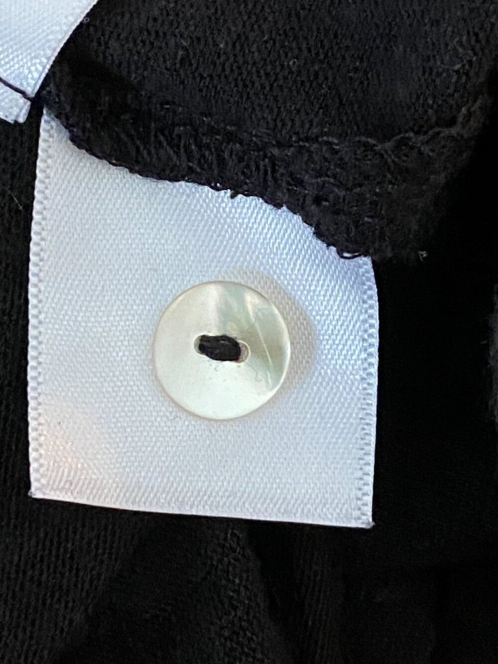 Tahari Linen Blend Button Down Shirt Black 3/4 Roll Sleeve Minimalist Capsule-1X - Picture 10 of 11